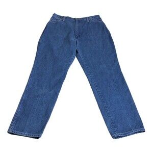 Vintage Wrangler Jeans Womens 16 Blue Denim Bareback Western High Rise 90s USA